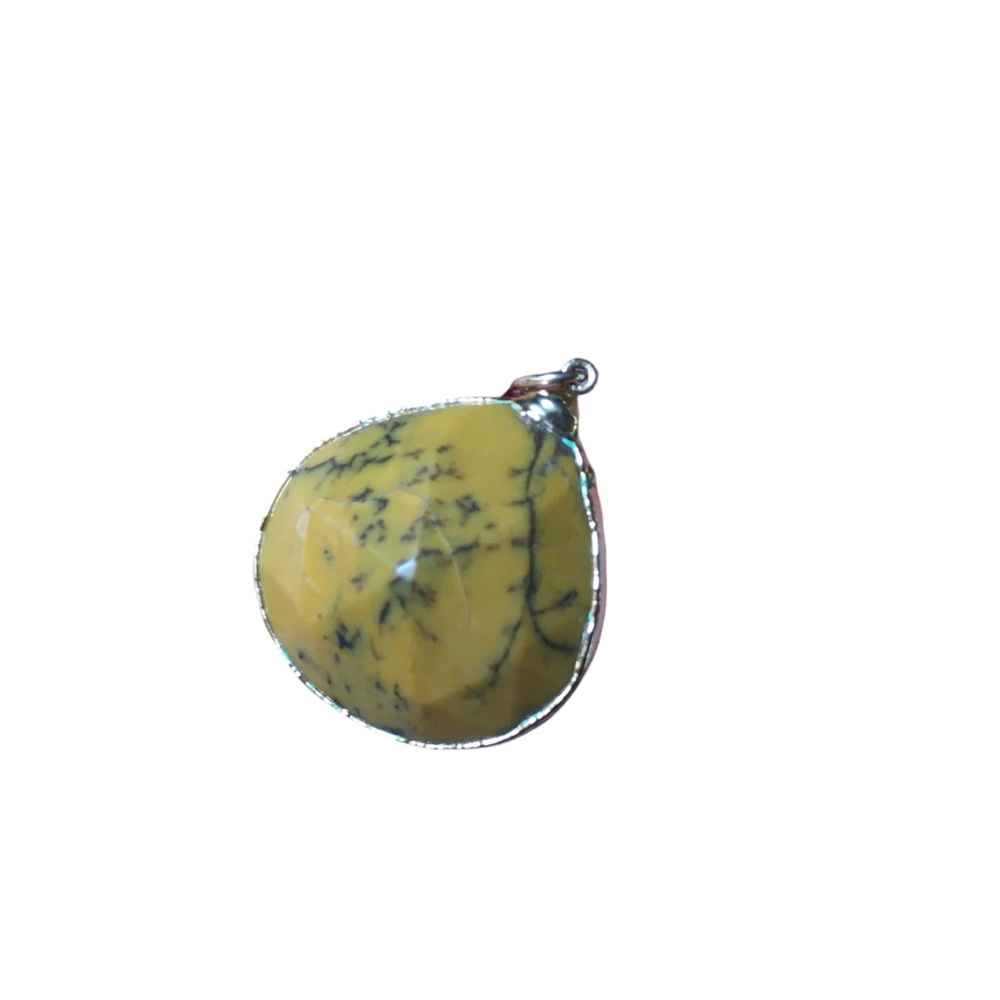 Yellow Dendritic Opal Pendant - Picture 2 of 11
